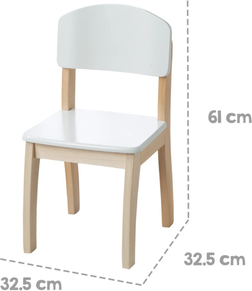 Детский стул белый/натуральный Roba