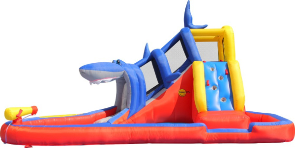 Надувной батут с горкой Акула 3 Happy Hop