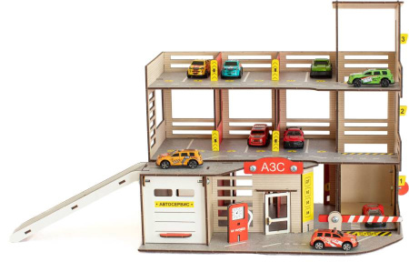 Парковка деревянная с автосервисом M-WOOD