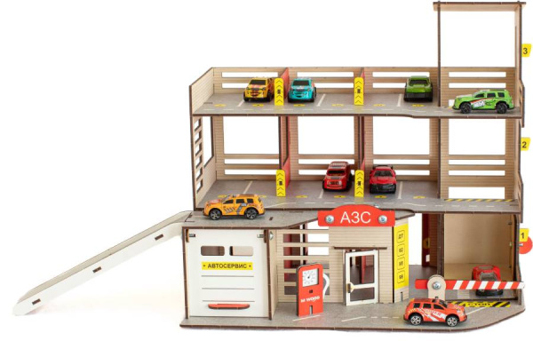 Парковка деревянная с автосервисом M-WOOD