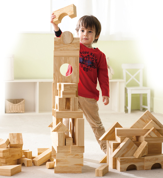 Конструктор крупногабаритный SOFT EVA WOODY BLOCK, 68 элементов (толщина 4 см) Weplay