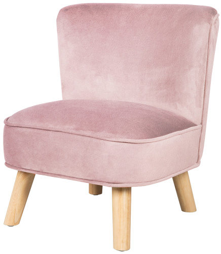 Детское велюровое кресло Lil Sofa розовое Roba