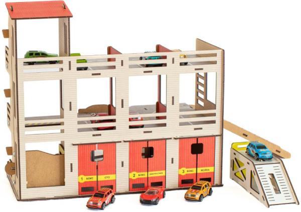 Парковка деревянная с автосервисом M-WOOD