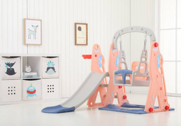 Горка с качелями Космо оранжевый Perfetto Sport