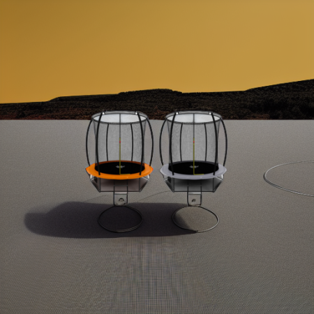 Батут Премиальный серый-оранжевый, 244 см