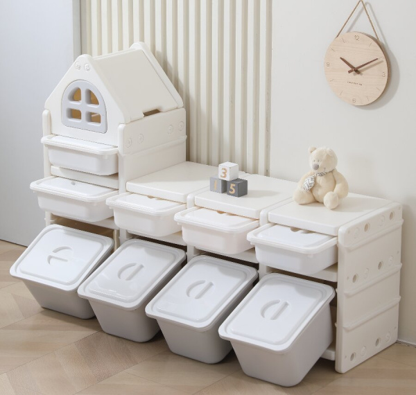 Стеллаж для игрушек UNIX Kids Grey 9 ящиков