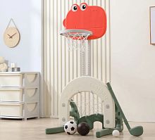 Баскетбольная стойка и хоккейные ворота UNIX Kids Dino (2 в 1)