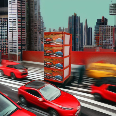 Комод с рисунком ТАЧКИ красный Dunya