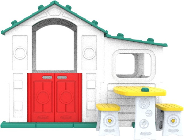 Домик игровой с пристройкой со столиком и стульчиками ТОМО Toy Monarch