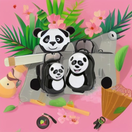 Чемодан и рюкзак ПАНДА Cuties and Pals