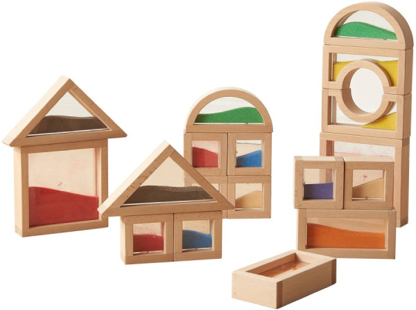 Деревянные сенсорные песочные блоки, 18 штук Masterkids