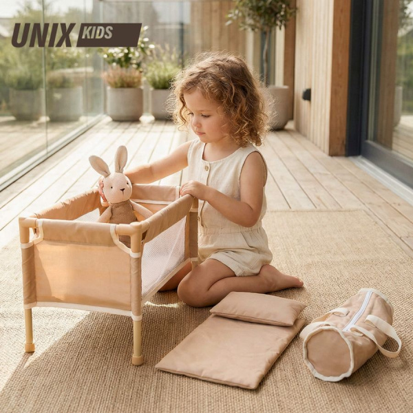 Кроватка кукольная UNIX Kids Doll бежевая