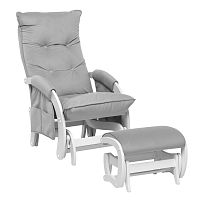 Комплект для кормления Кресло-глайдер и пуф Milli Юника (слоновая кость, экокожа)