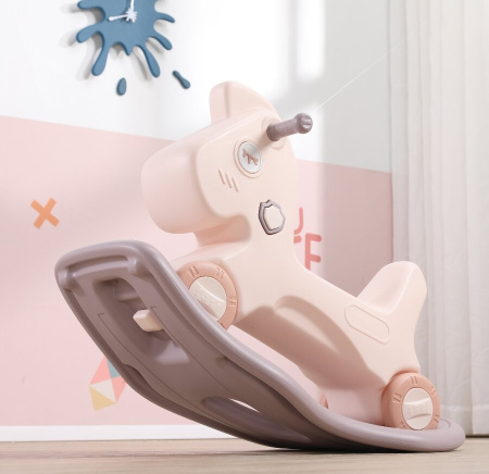 Лошадка-качалка-беговел UNIX Kids розовая