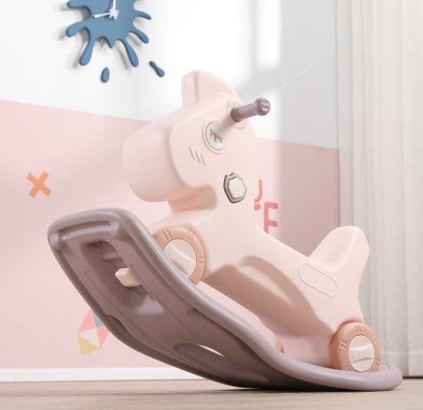 Лошадка-качалка-беговел UNIX Kids розовая