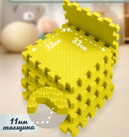 Мягкий пол универсальный Плетенка 33х33 см желтый Eco-cover