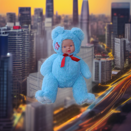 Плюшевый малыш-мишка, голубой Halley