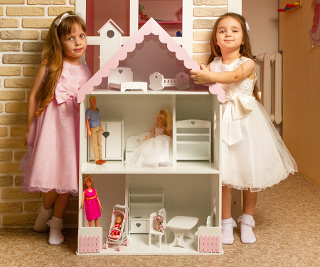Кукольный домик ВЕРОНИКА бело-розовый PeMa kids