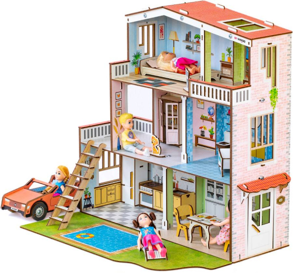 Кукольный домик деревянный Городской особняк M-WOOD