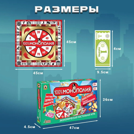 Настольная игра 100% Монополия Русский стиль