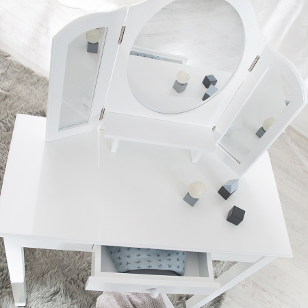 Детское трюмо с табуретом белое Roba