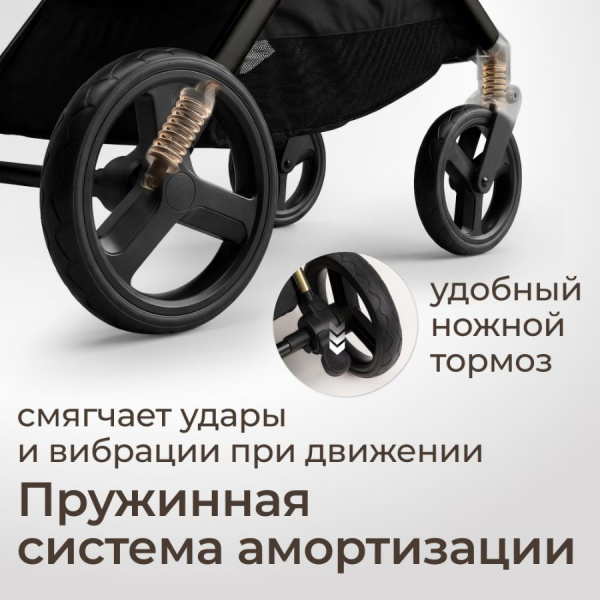 Коляска прогулочная UNIX Kids Vento Венто темно-серая