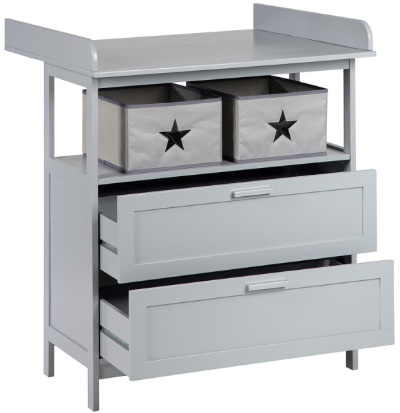 Пеленальный комод с ящиками Hamburg серый Roba