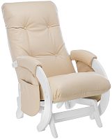 Кресло для мамы (глайдер) для кормления Milli Smile с карманами дуб молочный Polaris Beige экокожа