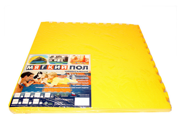 Мягкий пол универсальный 60х60 см желтый, 1,5 м2