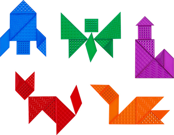 Танграм тактильный, 35 деталей с карточками EDX Education