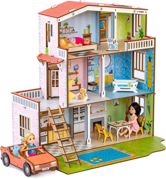 Кукольный домик деревянный Городской особняк M-WOOD