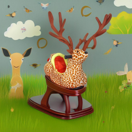 Качалка пластиковая с мягким чехлом Олененок Family