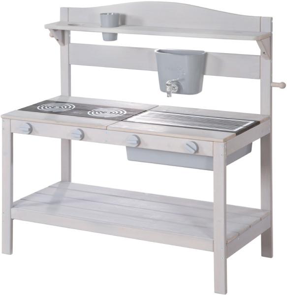 Детская игровая кухня для улицы с аксессуарами Maxi серая Roba