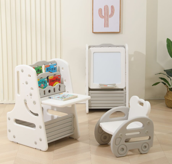 Столик-трансформер со стульчиком 3 в 1 UNIX Kids серый