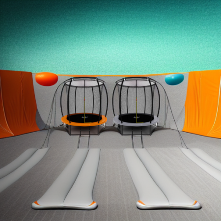 Батут Премиальный серый-оранжевый, 244 см