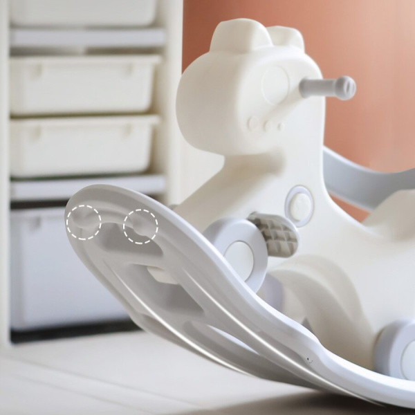 Лошадка-качалка-беговел UNIX Kids с ручкой серая