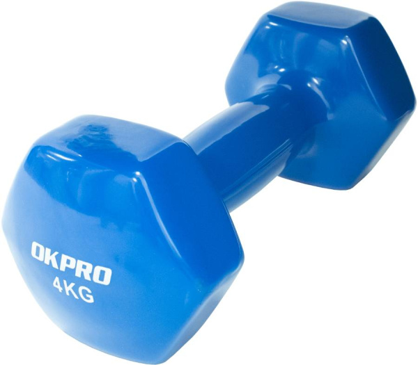 Гантель виниловая 4 кг для групповых программ OKPRO