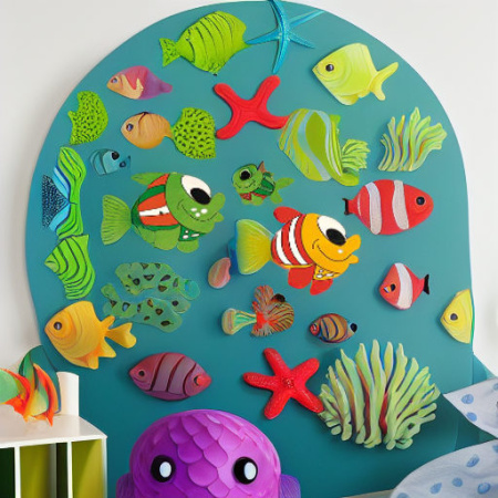 Декор на стену РЫБКИ Pomy Toys