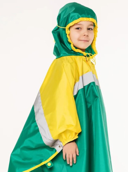 Дождевик СВЕТЛЯЧОК, зелено-желтый, рост 134-140 Чудо-Чадо