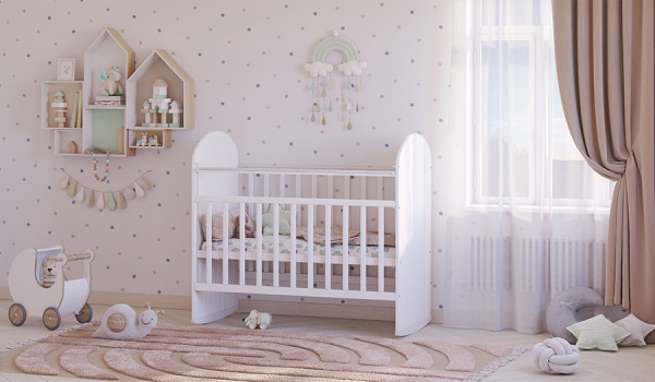 Кроватка детская 701, белая Фея