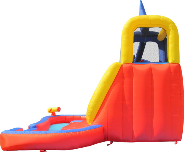 Надувной батут с горкой Акула 3 Happy Hop