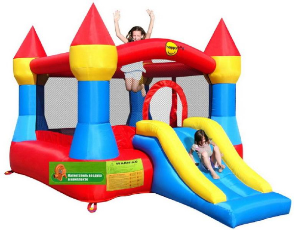 Надувной батут СУПЕР ПРЫЖОК с горкой Happy Hop