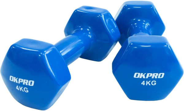Гантель виниловая 4 кг для групповых программ OKPRO