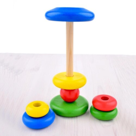 Пирамидка деревянная 9 деталей Томик