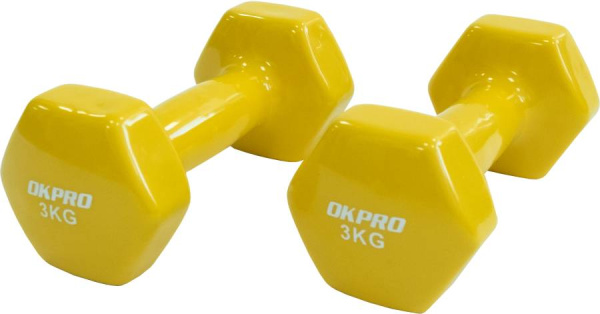 Гантель виниловая 3 кг для групповых программ OKPRO